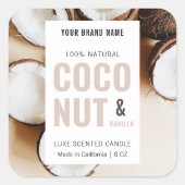 モダンろうそく壺の写真付き製品ラベル スクエアシール (正面)