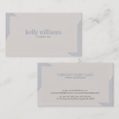 モダンアイボリーとブルーグレーのジオメトリコーナー 名刺 (正面/裏面)