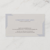モダンアイボリーとブルーグレーのジオメトリコーナー 名刺 (裏面)