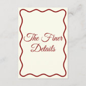 モダンアイボリーはっきりしたファンキーレトロシック結婚詳細 エンクロージャーカード (裏面)