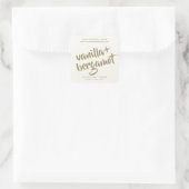 モダンアイボリーろうそく製品ラベル スクエアシール (バッグ)