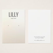 モダンアイボリーグラデーションイヤリング表示カード (正面&裏面)