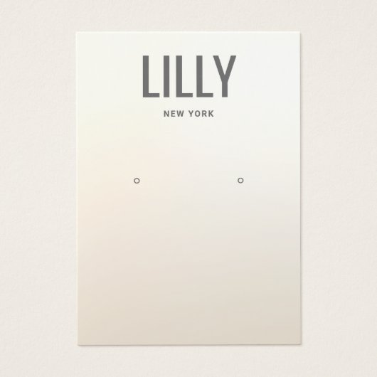 モダンアイボリーグラデーションイヤリング表示カード (正面)