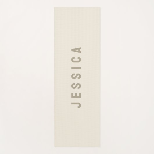 モダンアイボリーシンプルミニマリスト名 ヨガマット (正面)