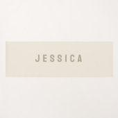 モダンアイボリーシンプルミニマリスト名 ヨガマット (正面(横))