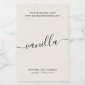 モダンアイボリースクリプトろうそく製品ラベル フードラベル (シングルラベル)