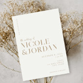 モダンアイボリータンシンプルシック結婚式招待状 招待状