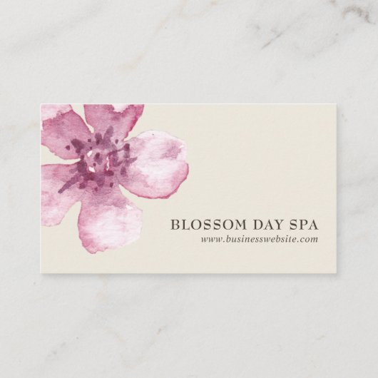 モダンアイボリーピンクフローラさくらんぼエレガント花 名刺 (裏面)