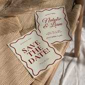 モダンアイボリーブイファンキーブはっきりしたレトロ結婚ズ セーブザデート