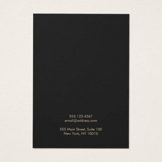 モダンアイボリーブラック縁どアリング表示カード (裏面)