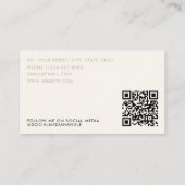 モダンアイボリー事業プロフェッショナルQRコードバス 名刺 (裏面)