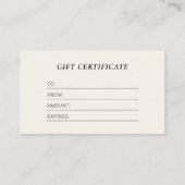 モダンアイボリー事業ロゴギフト券 名刺 (裏面)