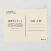 モダンアイボリー写真結婚の感謝はがき ポストカード (裏面)