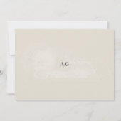 モダンアイボリー書道写真QRコード セーブザデート (裏面)