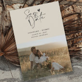 モダンアイボリー書道台本の写真 セーブザデート