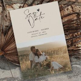 モダンアイボリー書道台本の写真 セーブザデート