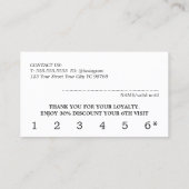モダンアイボリー白黒美しいはっきりしたサロン ロイヤリティカード (裏面)