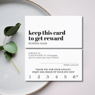 モダンアイボリー白黒美しいはっきりしたサロン ロイヤリティカード