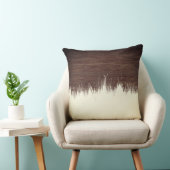 モダンアイボリー素朴な暗褐色の木のブラシストローク クッション (椅子)