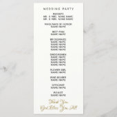 モダンアイボリー結婚式 プログラムカスタム写真 プログラム (裏面)