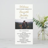 モダンアイボリー結婚式 プログラムカスタム写真 プログラム (スタンド正面)