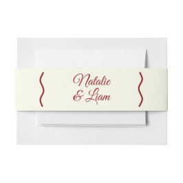 モダンアイボリー赤ファンキーはっきりしたユニークレトロ結婚 招待状ベリーバンド