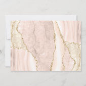 モダンアイボリー金ゴールドアガ結婚ート 招待状 (裏面)