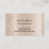 モダンアイボリー金ゴールドグリッター美しいサロンスパ ロイヤリティカード (裏面)