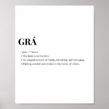 モダンアイリッシュ Grá 愛の意味プリント