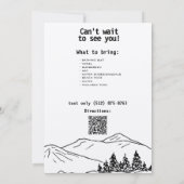 モダンアウトドアネイチャーサマー森林パーティーレイク 招待状 (裏面)