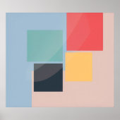 モダンアカラフルート幾何学図形 ポスター (正面)