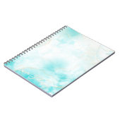 モダンアクアゴールドアルコールインクアート水彩海洋 ノートブック (左側)