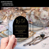 モダンアクリルはっきりしたブラック金ゴールドミニマ結婚リスト アクリル招待状