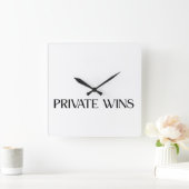 モダンアクリルウォールクロック Private Wins スクエア壁時計 (ホーム)