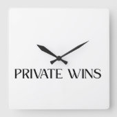 モダンアクリルウォールクロック Private Wins スクエア壁時計 (正面)