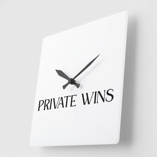モダンアクリルウォールクロック Private Wins スクエア壁時計 (傾斜)