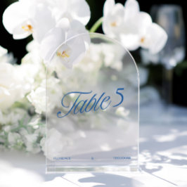モダンアクリルブルー結婚式テーブルナンバー アクリル招待状