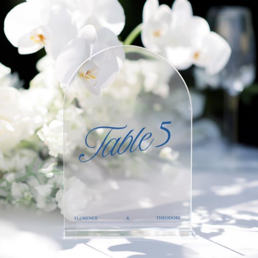 モダンアクリルブルー結婚式テーブルナンバー アクリル招待状