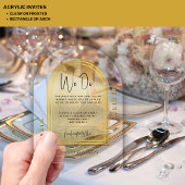 モダンアクリル金ゴールドはっきりしたブラックミニマル結婚リスト アクリル招待状