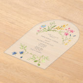 モダンアクリル ワイルドフラワー ウェディング招待状 アクリル招待状 (レイダウン)