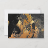 モダンアク絵画ル黒金ゴールド結婚ズ 出欠カード (裏面)