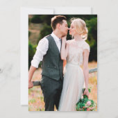 モダンアスタイリッシュ結婚ーチのサンゴ写真 招待状 (裏面)