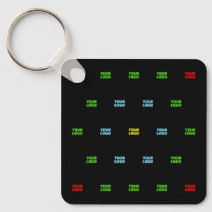モダンアップロードされたロゴまたは画像パターンテンプレート キーホルダー