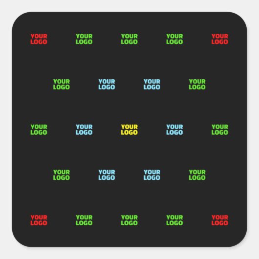 モダンアップロードされたロゴまたは画像パターンテンプレート スクエアシール (正面)