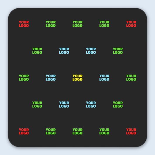 モダンアップロードされたロゴまたは画像パターンテンプレート スクエアシール