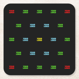 モダンアップロードされたロゴまたは画像パターンテンプレート スクエアペーパーコースター