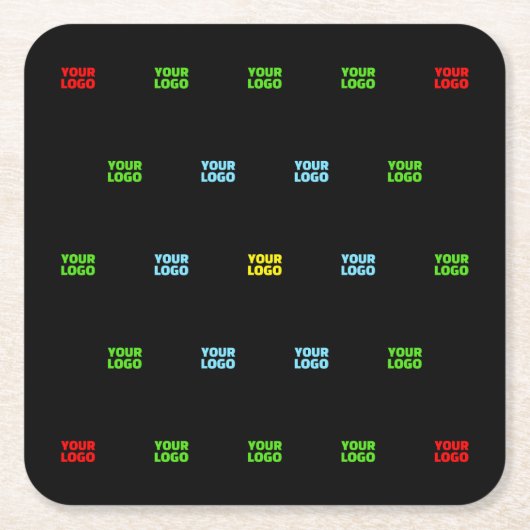 モダンアップロードされたロゴまたは画像パターンテンプレート スクエアペーパーコースター (正面)