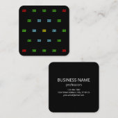 モダンアップロードされたロゴまたは画像パターンテンプレート スクエア名刺 (正面/裏面)