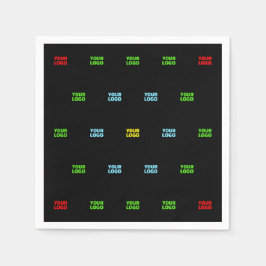 モダンアップロードされたロゴまたは画像パターンテンプレート スタンダードカクテルナプキン