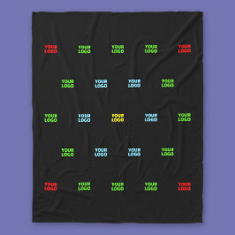 モダンアップロードされたロゴまたは画像パターンテンプレート フリースブランケット